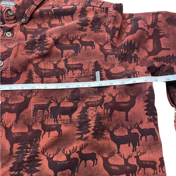 Woolrich Mens Flannel Deer Woods Print Button Down Sz 2XL - Picture 7 of 8